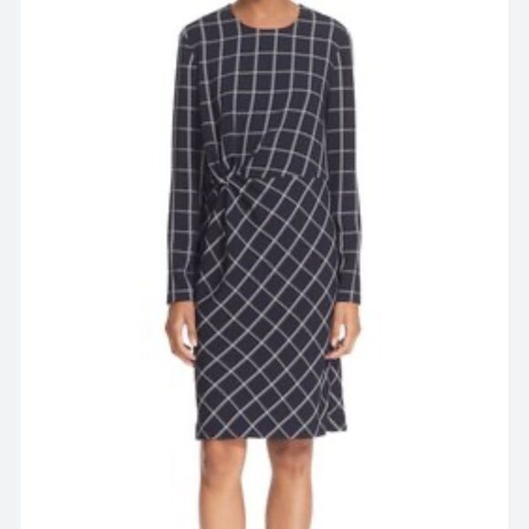 Elizabeth and James Royal Combo Windowpane Knotted Shift Dress-kk13 - Picture 1 of 6
